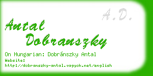 antal dobranszky business card