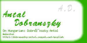 antal dobranszky business card